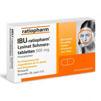 Таблетки болеутоляющие IBU-RATIOPHARM Lysinat Schmerztabl. 400 mg 10 шт RatioPharm